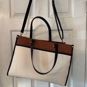 Elegant Two-Tone Tote Bag